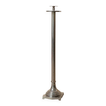 XXL Vintage Art Deco Candlestick in Silver Chrome-Plated Brass, Italy 1930s