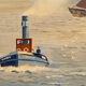 Port de Hambourg, huile sur toile, 53 x 73 cm