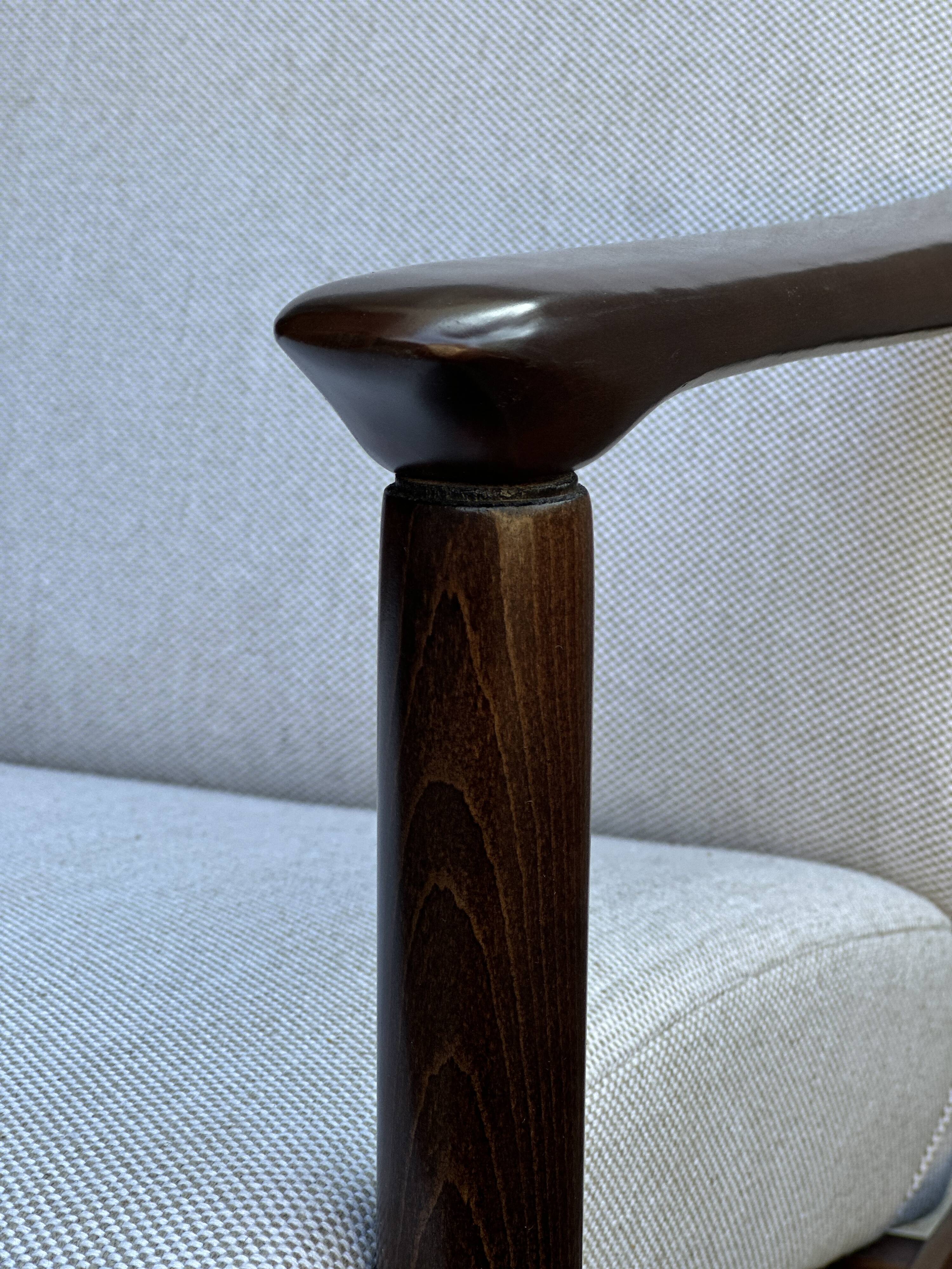 Mid Century Armchairs in Beige Linen, by Edmund Homa, 1960s, Set of Two