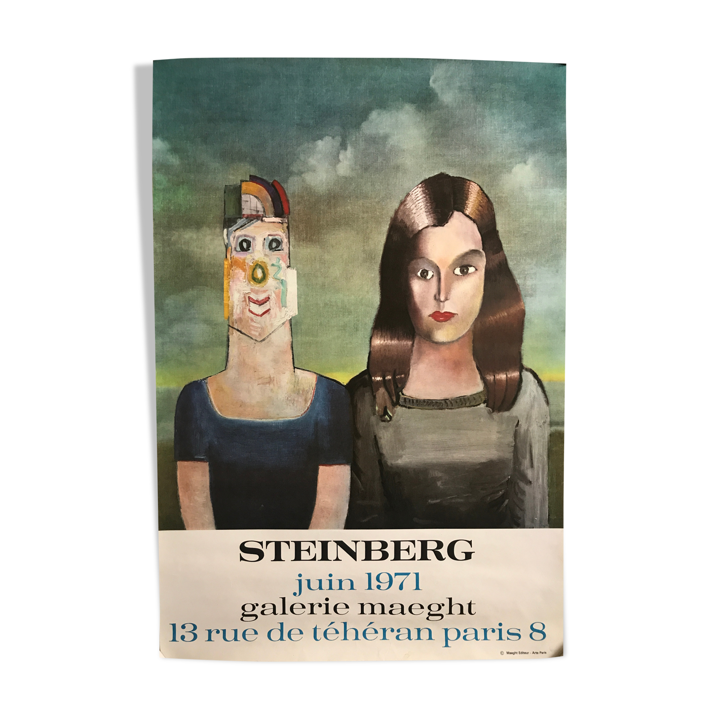 Original exhibition poster by Saul STEINBERG, Galerie Maeght, 1971