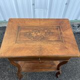 Inlaid work table with floral decoration – Louis XV style