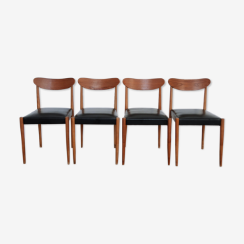 4 chaises scandinaves skaï noir