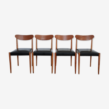 4 Scandinavian chairs skaï black