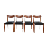 4 Scandinavian chairs skaï black