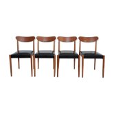 4 Scandinavian chairs skaï black