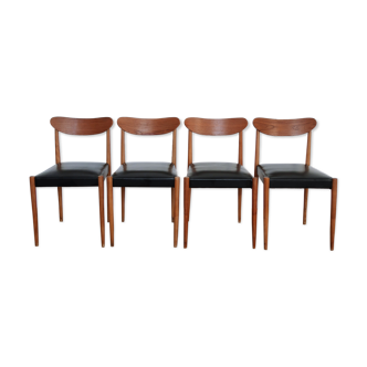 4 chaises scandinaves skaï noir