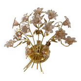 Grande applique à fleurs de Murano rose unique des années 1980
