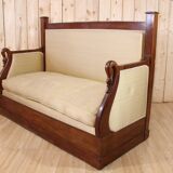 Restoration Period Turkish Sofa in Mahogany with Swan Neck