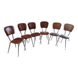 Lot de 6 chaises vinyle
