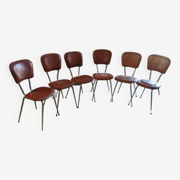 Set of 6 vintage vinyl chairs