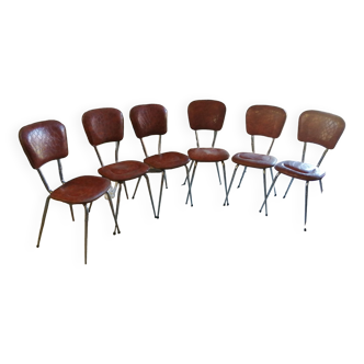 Lot de 6 chaises vinyle vintage