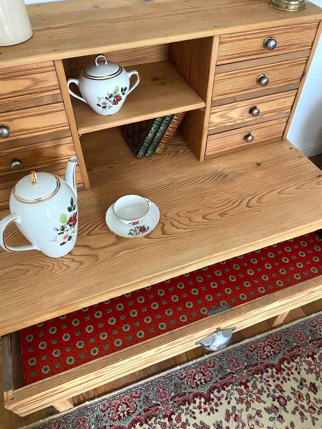 Magnificent Art Deco style secretary desk in old wood