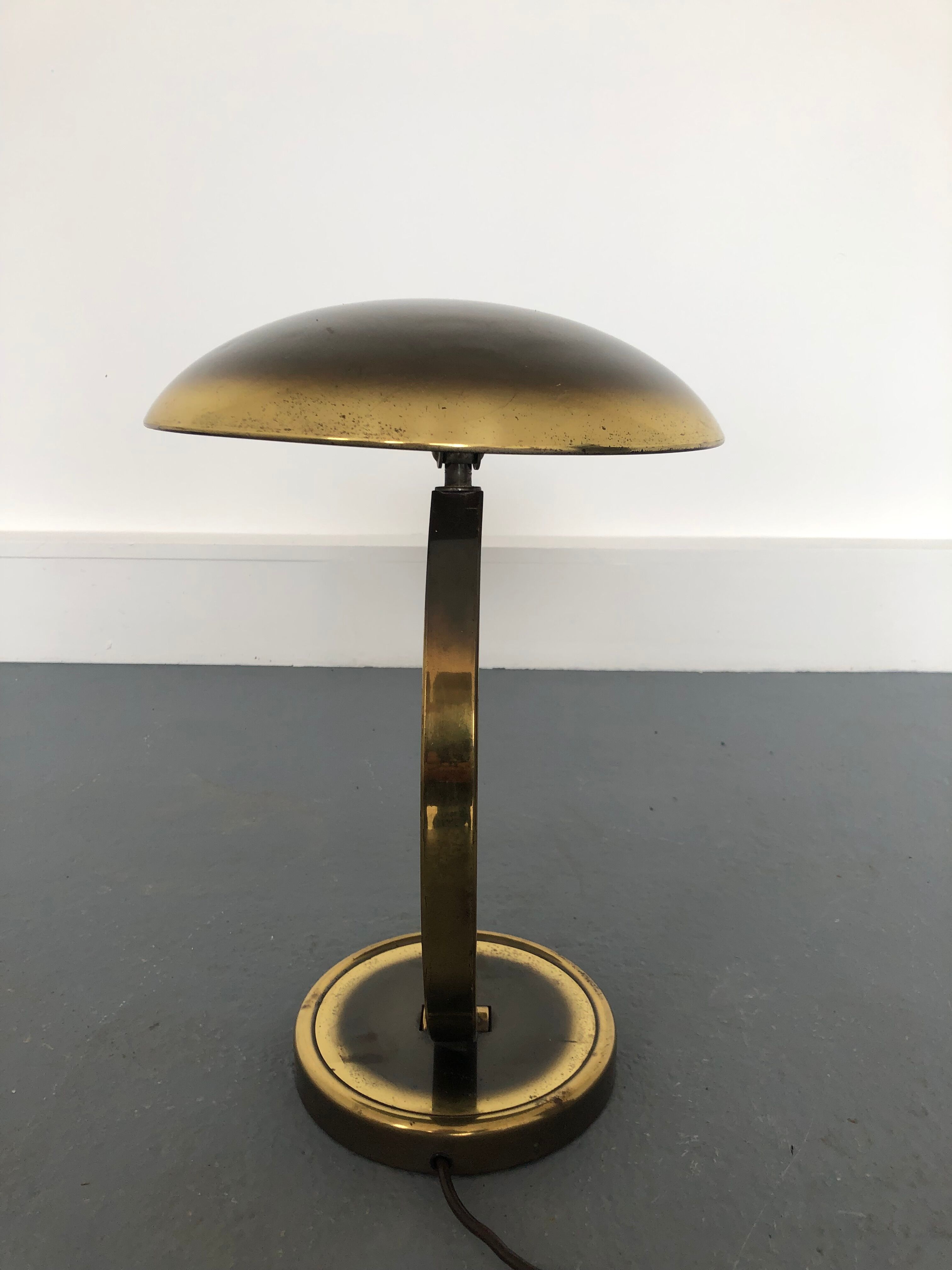 Brass bauhaus desk lamp 6751 by christian dell for kaiser leuchten, 1930s