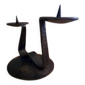 Brutalist hammered candlestick 1960