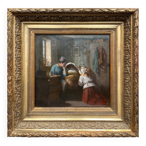 Tableau, huile sur panneau - charles
