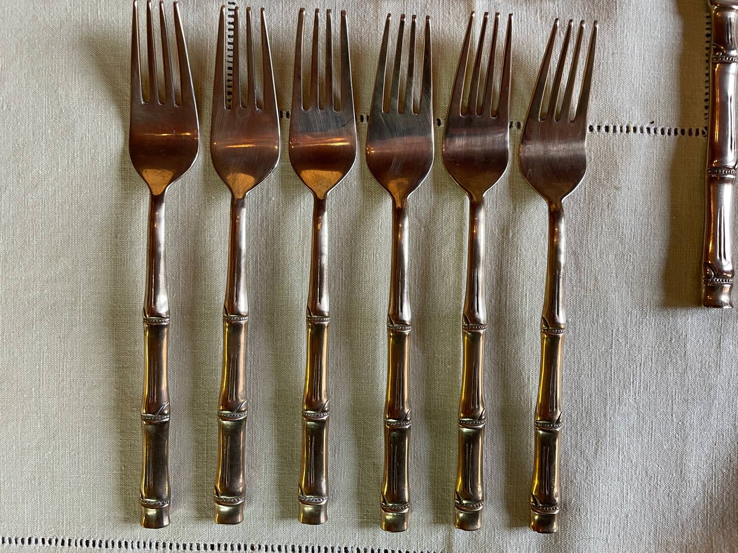 14 “Bamboo” nickel bronze place settings