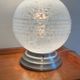 Table ball lamp in Clichy glass and Art Deco aluminum base