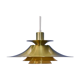 Danish hanging lamp in brass-coated aluminium, 1970s