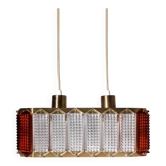 Lustre en cristal et laiton Wiktor Berndt  pour Flygsfors, Suède