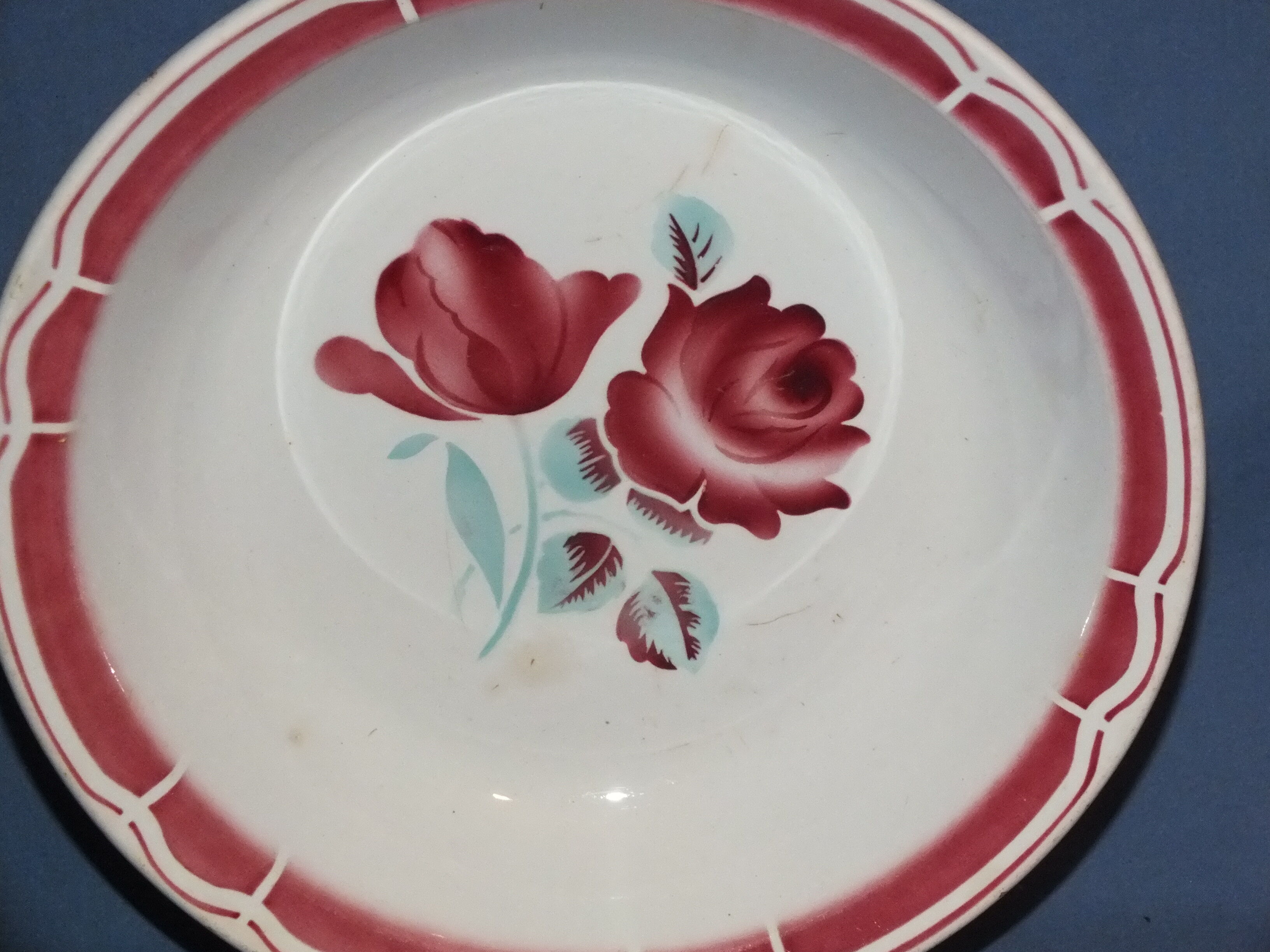 Vintage 60s hollow dish - stencil décor