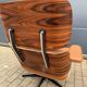 2 x Vitra Eames Lounge Chair XL + Ottoman, Cognac leather & Santos Rosewood