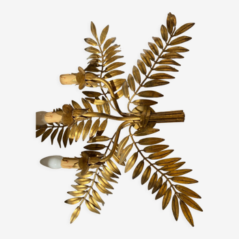 Wall lamp gilded metal foliage