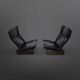 Set of 2 black leather lounge chairs by Peem Oy, Finland 1970s