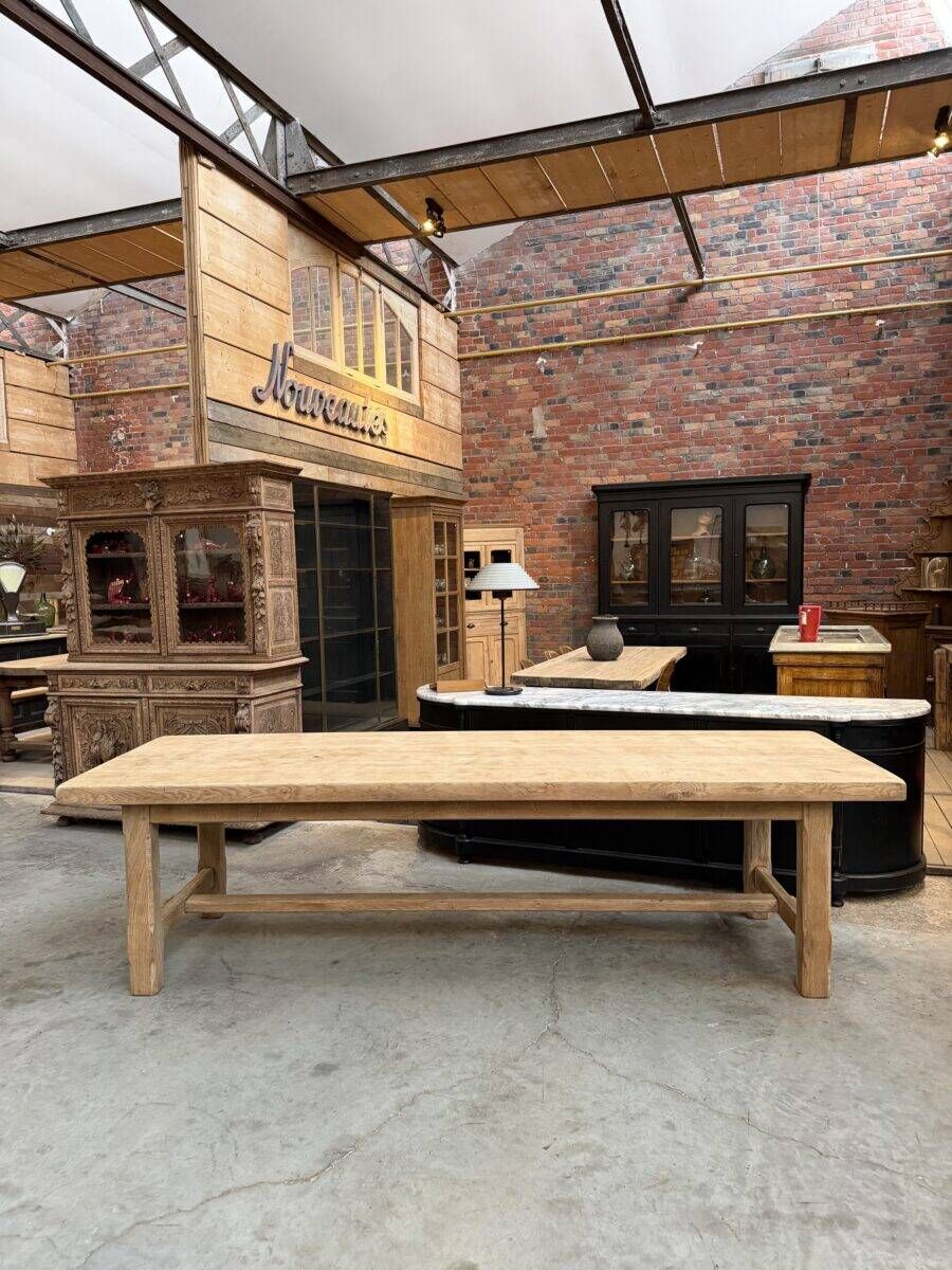 Large farmhouse table in solid oak
