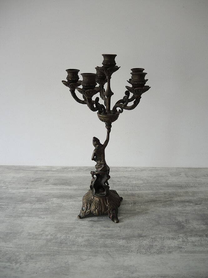 Old Bronze 6-Light Candelabra