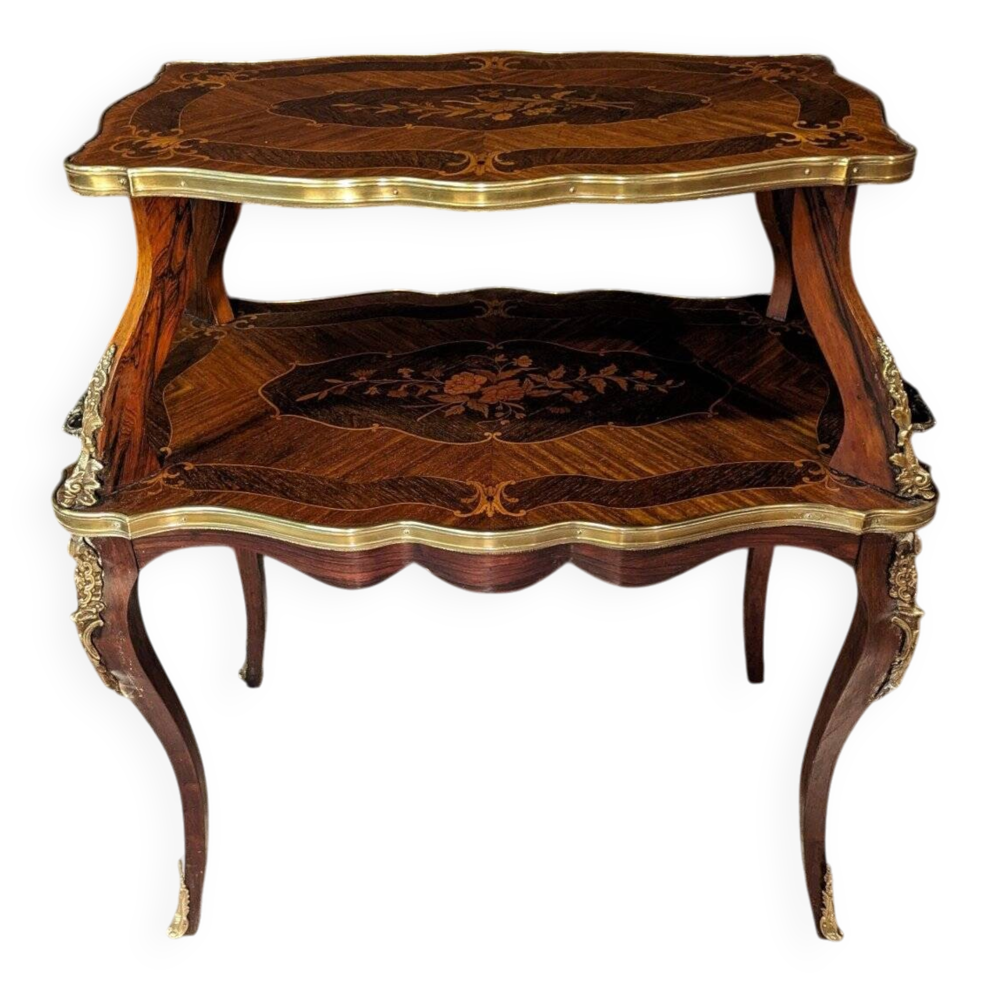 Louis XV Style Marquetry Tea Table