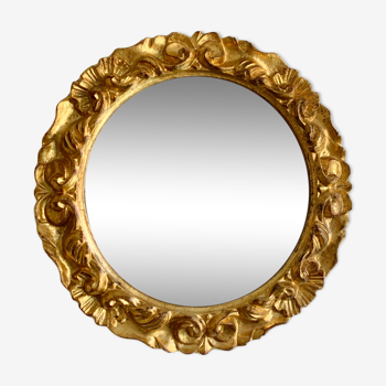 Oval golden mirror 40 x 40cm, 1950s
