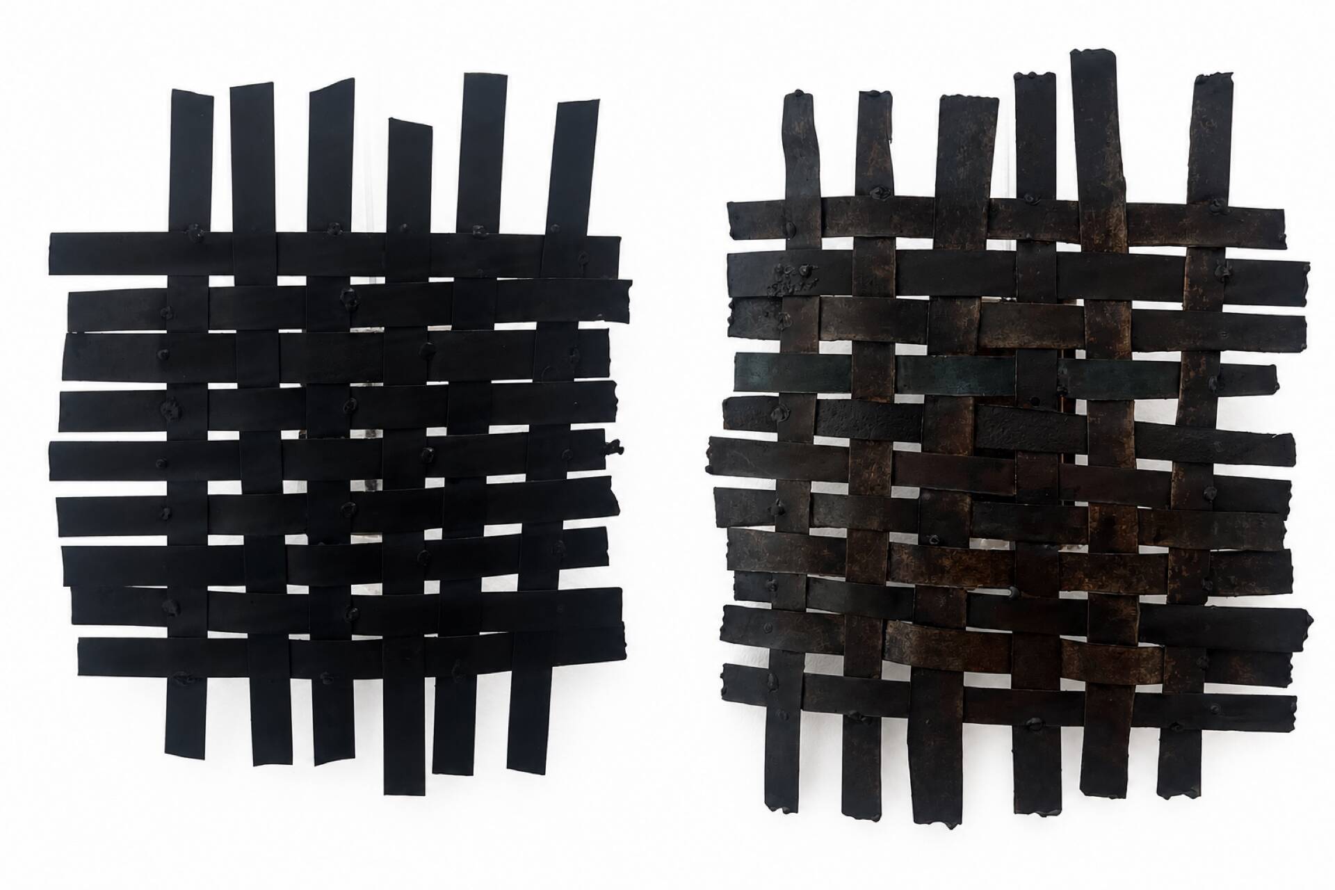 Brutalist wall lights pair 1980
