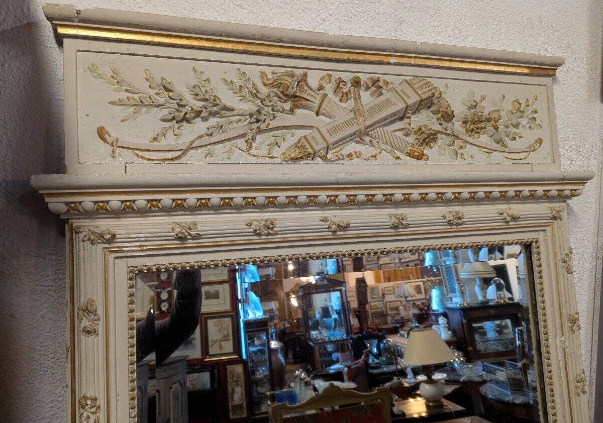 Large Napoleon III Trumeau with Sculpted Floral Decoration
