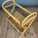 Rattan and glass end table 1960s