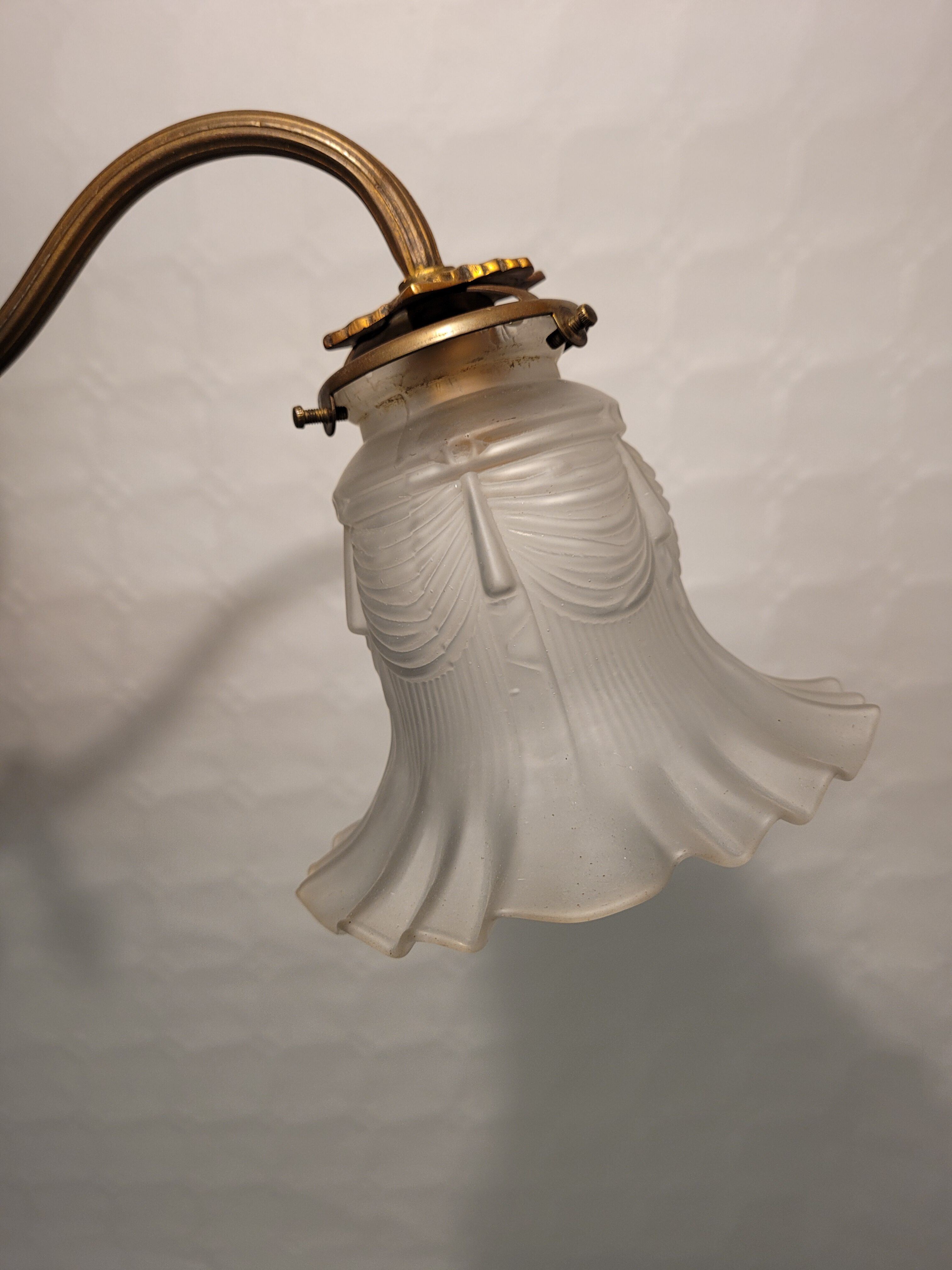 Gold metal chandelier and three-light beads