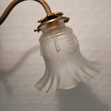 Gold metal chandelier and three-light beads