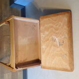 Vintage wood desk with ink