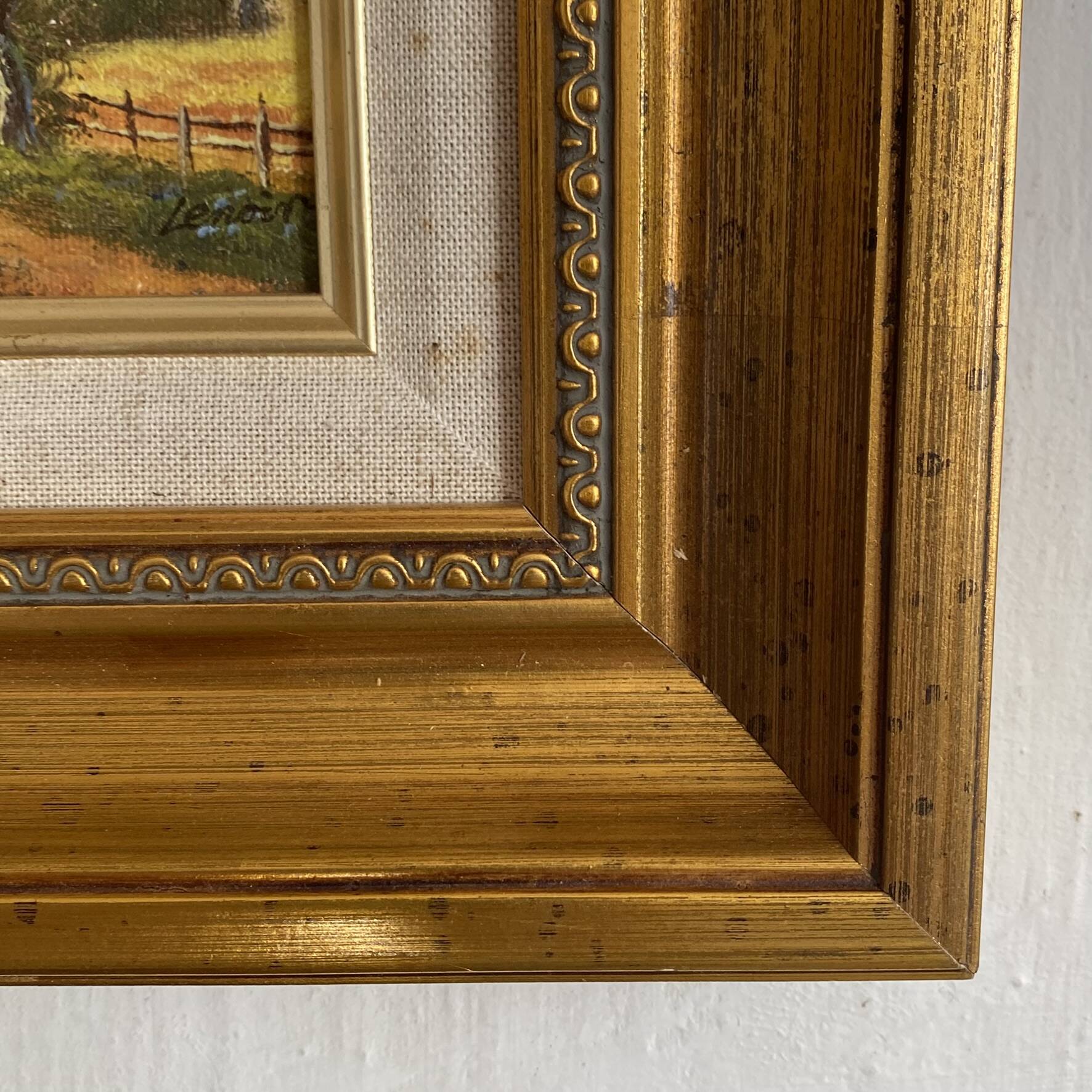 Small framed landscape painting