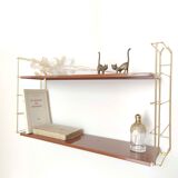 Wall shelf gilded metal and wood way