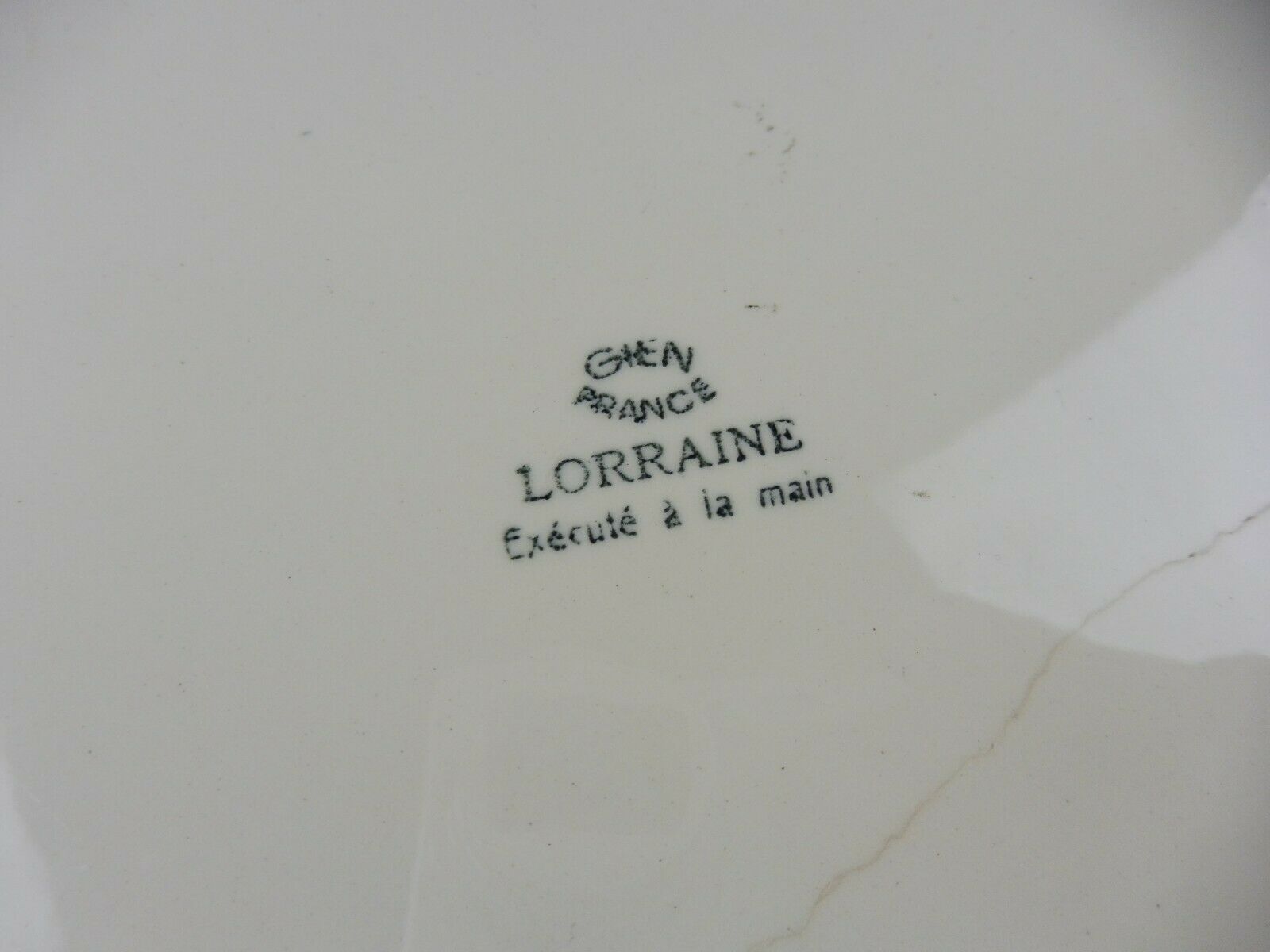 Old table mat décor Lorraine, ceramic from Gien