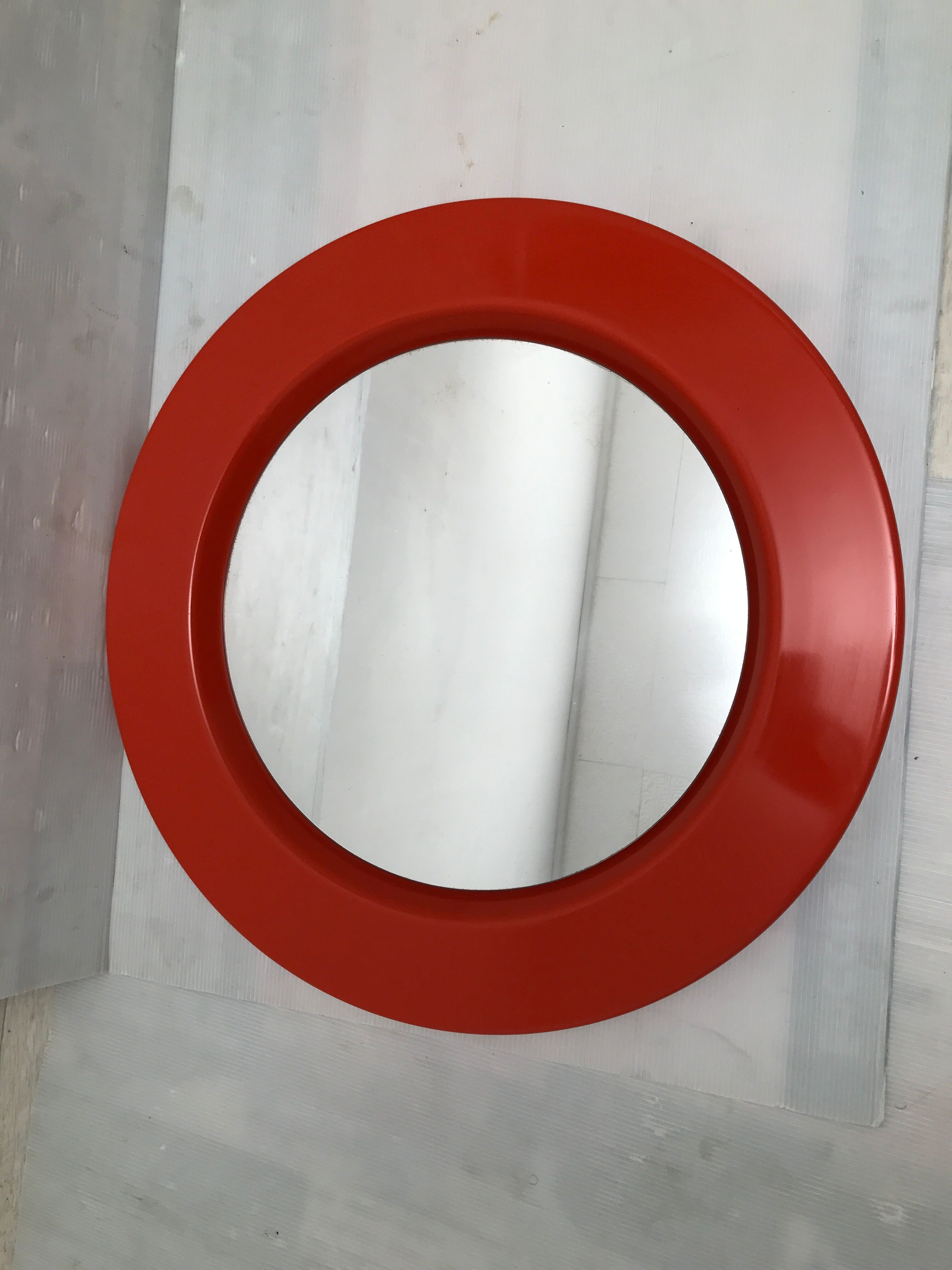 Vintage orange wall mirror from the 60s