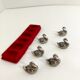 6 knife holder animal decoration swans in silver metal