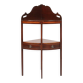 Cabinet d'angle vintage avec marqueterie et 2 tiroirs, France, années 1850