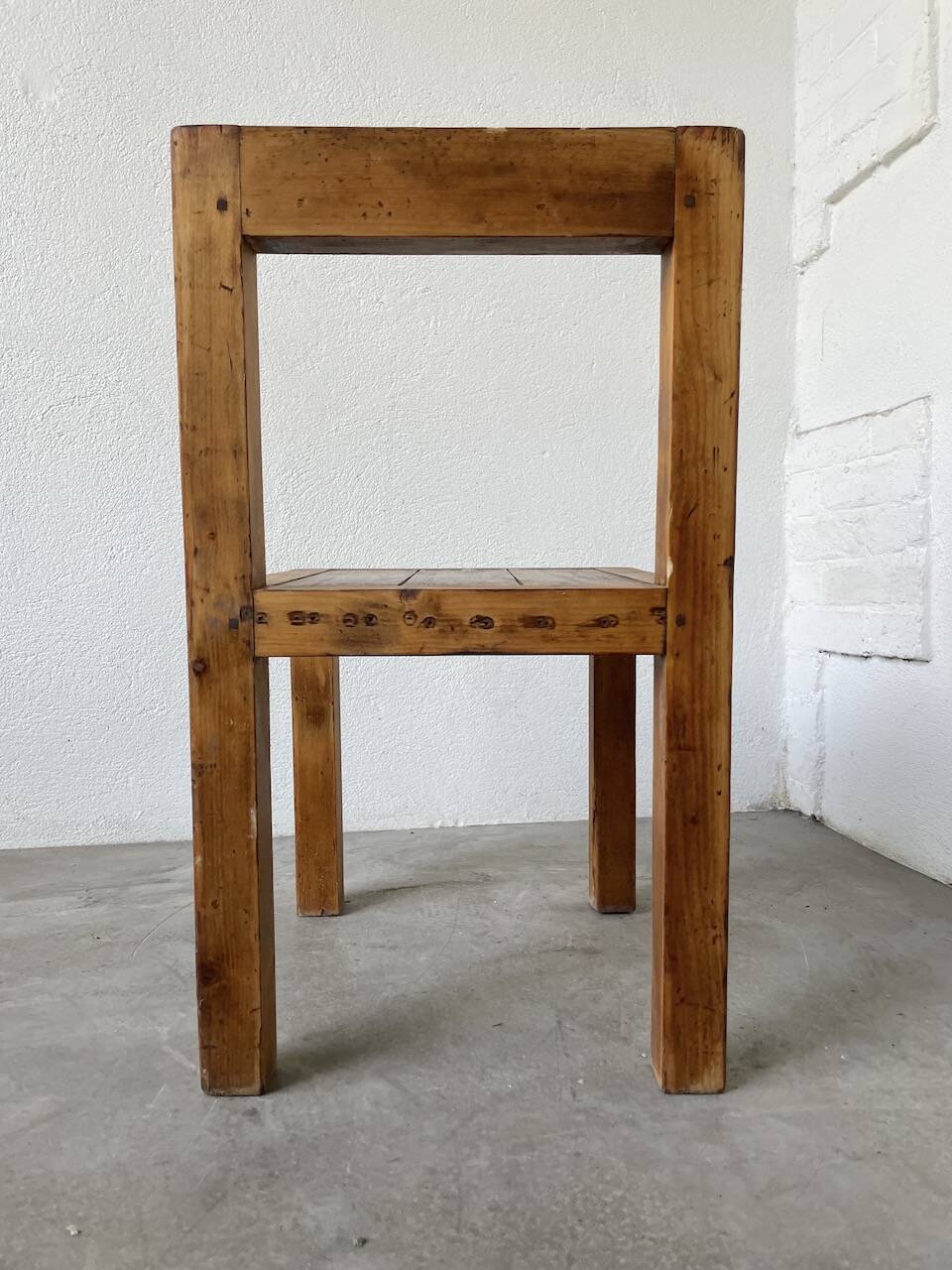 Brutalist pine chair