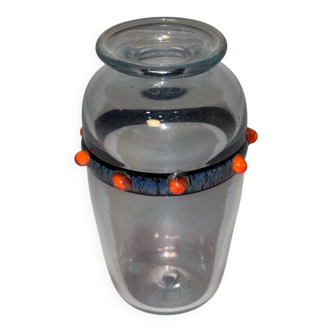 Schneider Vase with Applications Called "Jewels"