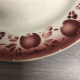 Set of 4 plates (3 flat and 1 deep) vintage apple pattern St Amand earthenware
