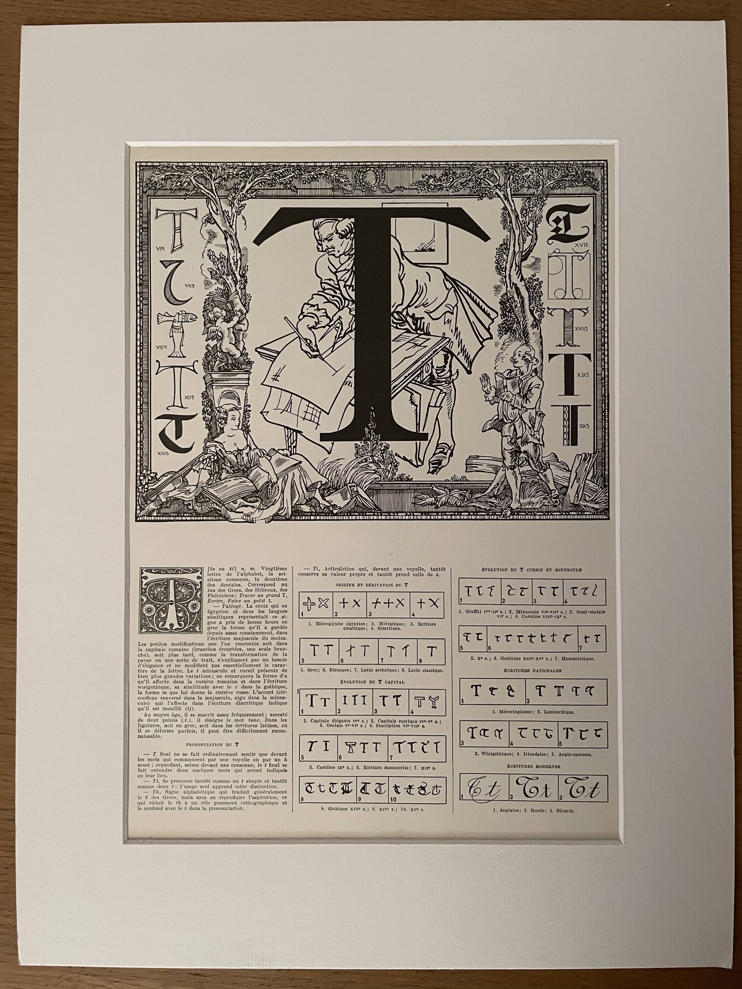 Lithograph letter T - 1930