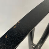 Vintage chair in saddle leather black steel 1970s