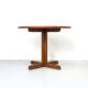 Table à manger ronde en teck massif, années 1970