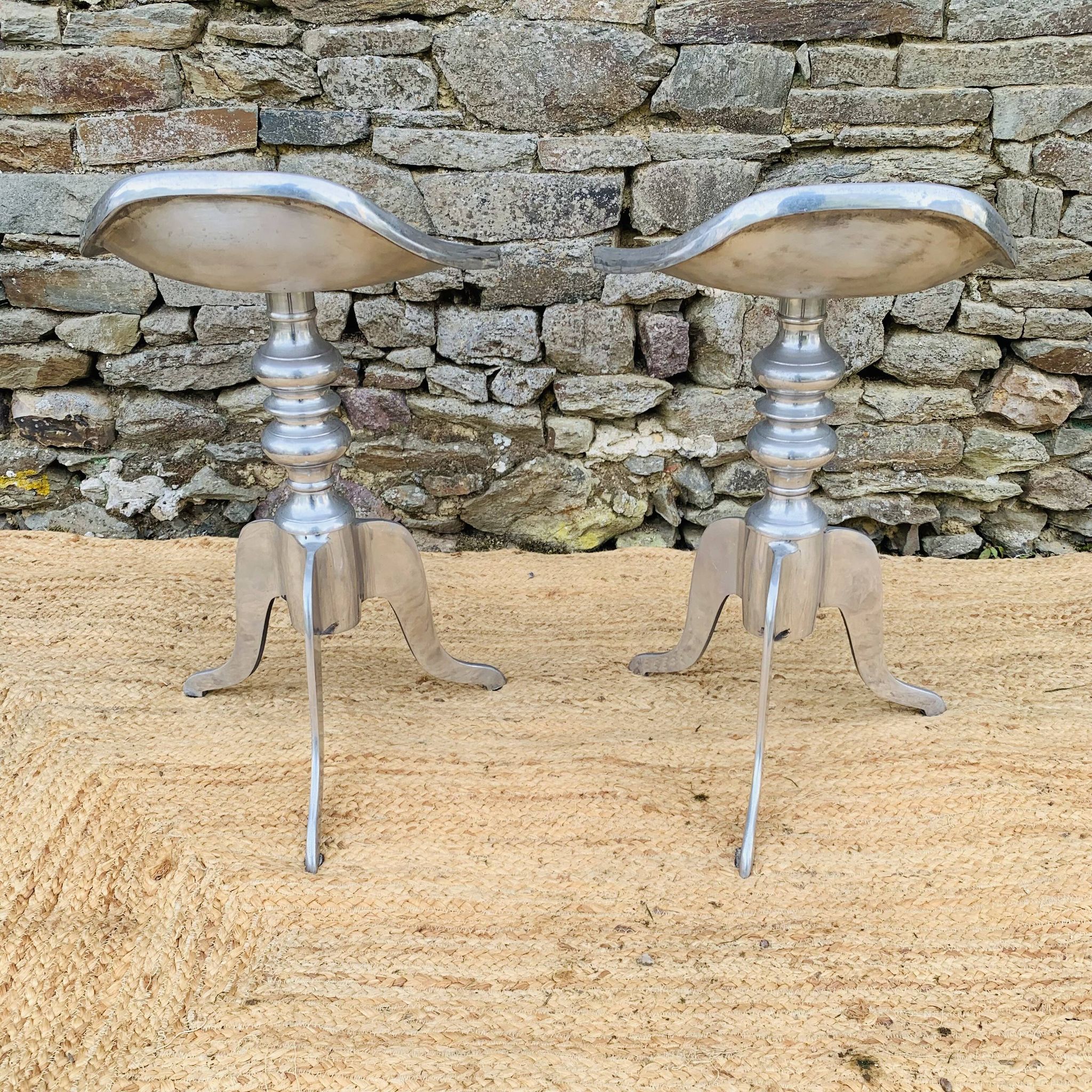 Pair of aluminum stools